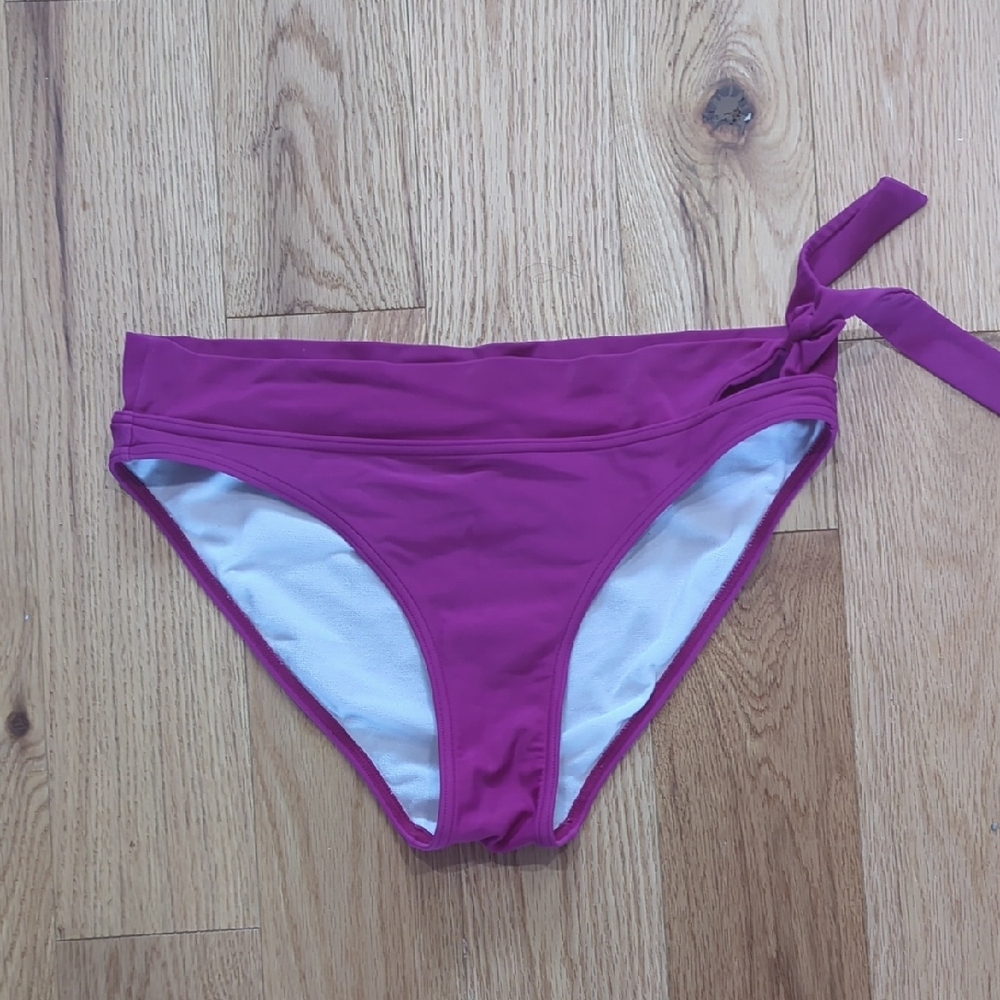 Firefly. Purple Bikini Bottoms with Side Tie. Size Medium.